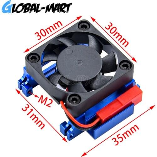 Aluminum Heat Sink Heatsink Mount with High Velocity Cooling Fan for Traxxas Slash 4X4 2WD Velineon VXL-3S ESC303T06 ESC RC Car