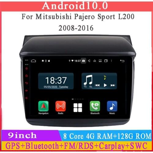 9" octa core android 10 car multimedia player for Mitsubishi L200 Triton 2007-2014 car audio stereo GPS navi wifi autoradio