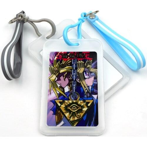 Anime Yu Gi Oh Millenium Puzzle Card Cover Key Chain Bank Credit Card Holder Card Bag Plastic Student ID Bus Card Sleeve Protect