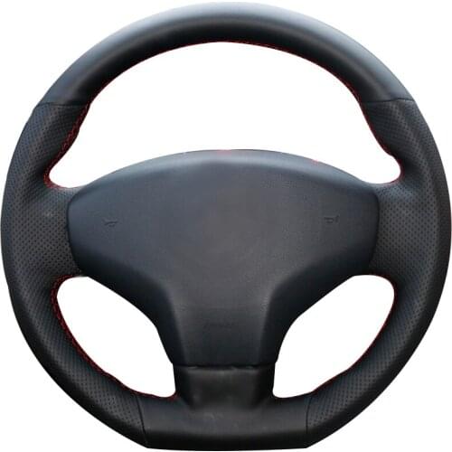 Black Synthetic Leather Car Steering Wheel Cover for Citroen Elysee C-Elysee 2014 New Elysee Peugeot 301 2013-2016