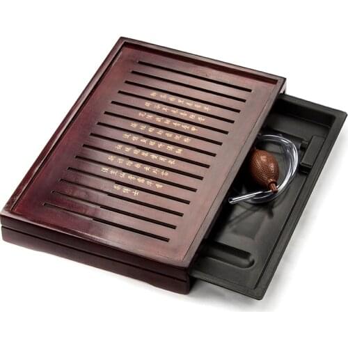 1PC Tea Table Service Tray Tea Pot Wooden Tea Tray Accessories Rectangular Tea Tray Storage Type Wooden Table for Tea Ceremony