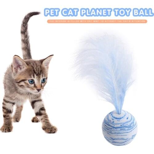 Cat toy feather spring elastic cat stick plush fake mouse sisal tooth claw tease cat badminton plush ball throw fun interactive