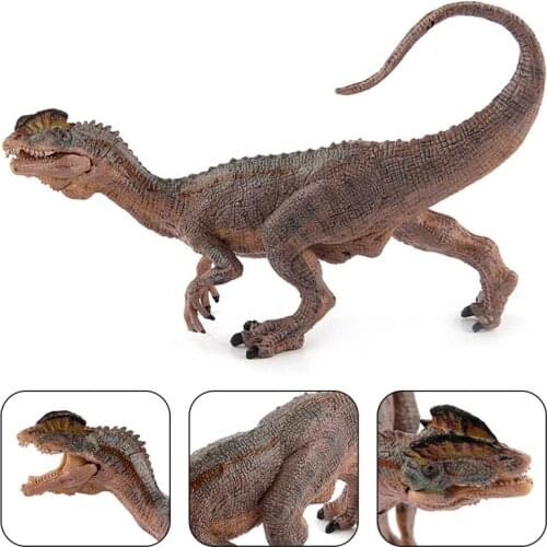 Simulation Dinosaur Animal Model World Toy For Children Double Crown Dragon Model Soldier Set In-stock Items Remastered Version