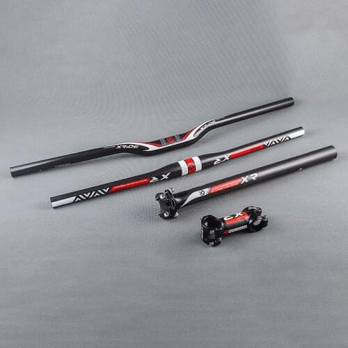 XRIDE XR Carbon Fiber MTB Bicycle Parts Sets Mountain Bike Flat or Riser Handlebar + Stem + Seatpost