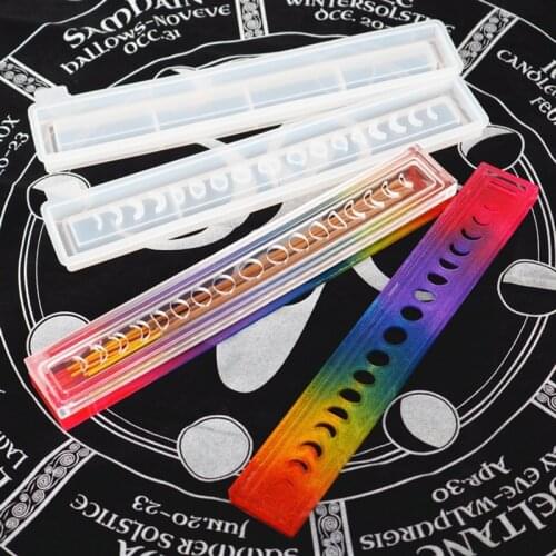 Moon Phase Incense Box Storage Resin Casting Mold Sun Moon Star Incense Burner Container Mold Incense Sticks Holder Mold