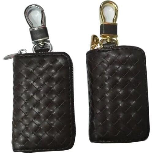 Car Key Case Leather Universal Simple Zipper Case Mini Waist Trailer Key Case