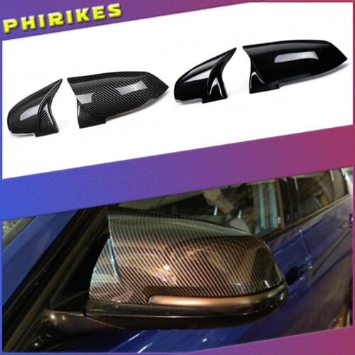 1 Pair Rearview Mirror Cover Side Wing Rear View Mirror Case Covers Glossy Black For BMW F20 F21 F22 F30 F32 F36 X1 F87 M3