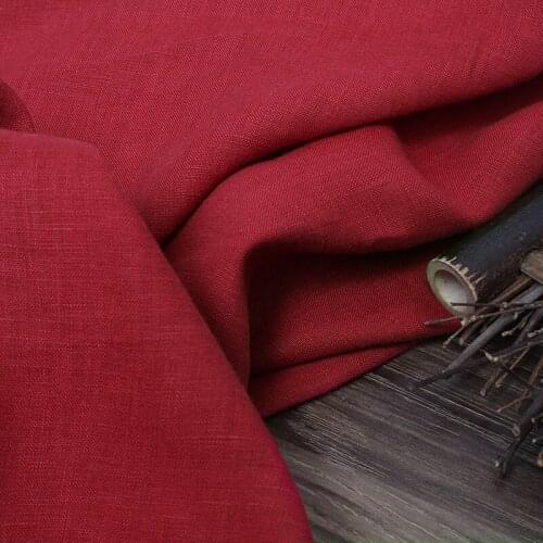 High Grade Clothing Ramie Fabric for designer diy,Rose red fabric for patchwork