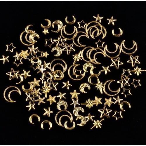 1 Bottle Metal Star Moon Drill Shell Shell Openwork Circle Gold For UV Resin Epoxy Mold Decoration