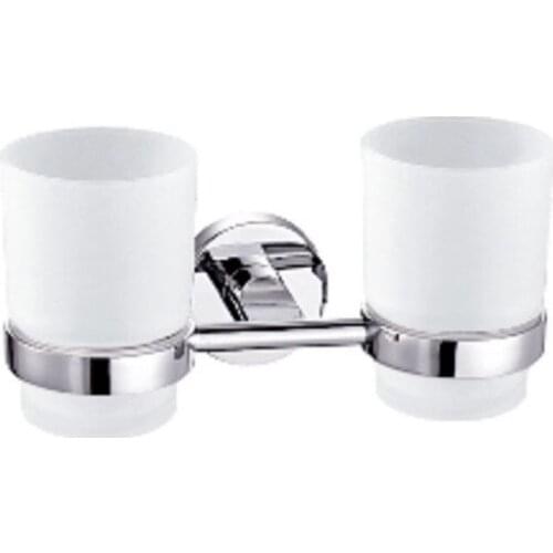 Zinc Alloy Wall Mount Mouthwash Cup Holder Double Toothbrush Toothbrush Holder Cup Bathroom Accessories Bathroom Hardware Set