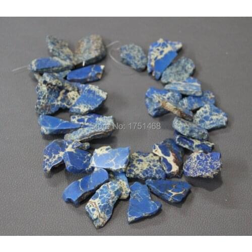 Natural Blue Imperial Sediment Imperial stone Slice AAA Quality Top Drilled Slab Beads Accessories Jewelry for Fashion Ladies