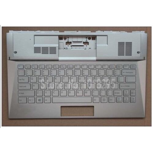 NEW US laptop keyboard for Sony Vaio D132 SVD13228SCW SVD13 English backlight Silver keyboard with Palmrest Cover