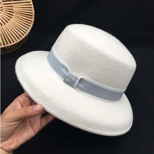 New winter wool hat Basin show face little shade fisherman hat ms han edition tide Hepburn atmosphe e quality