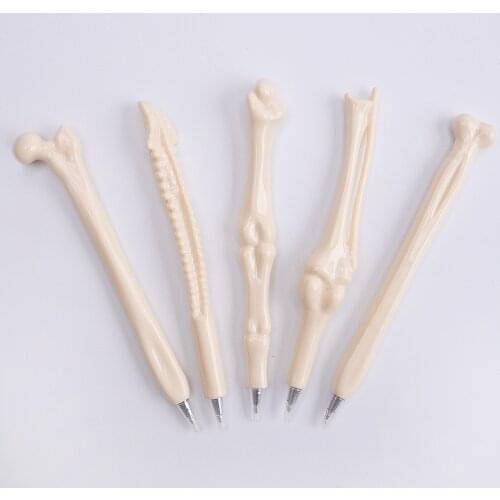 Wholesale 400pcs Novelty Pen Writing Supplies Bone Shape Ballpoint Pen New Gift School Office Stationery Black Blue Refill