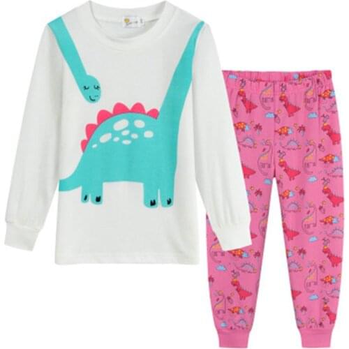 Dinosaur Kids Pajamas Set Boys Girls Long Sleeve Spring Autumn Sleepwear Clothing Baby Lovely Pyjamas Suit Children Costumes