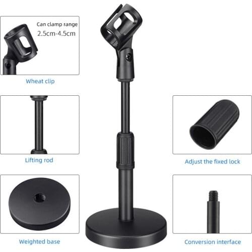 Portable Desktop Lifting Disc Microphone Stand for General Meeting Computer Microphone Video Live Broadcasting 2020 New Arrival