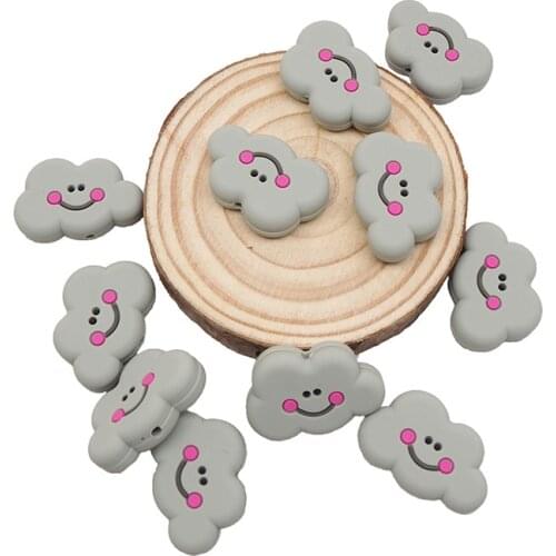 Chenkai 5PCS Silicone Mini Cloud Teething Beads Baby Rodent Teether BPA Free Food Grade For Baby Making Jewelry Necklace Gift
