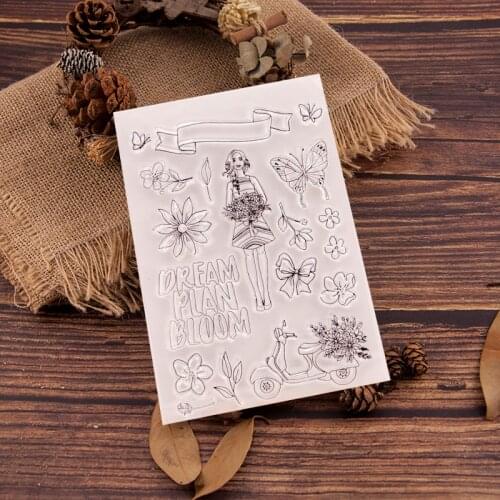 Girl Transparent Clear Silicone Stamp/Seal for DIY scrapbooking/photo album Decorative clear stamp sheets A1534