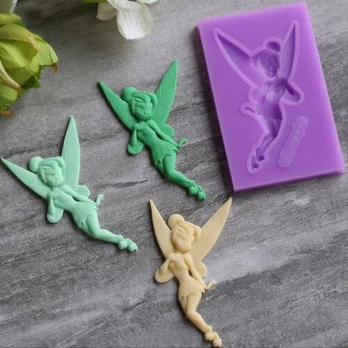 Silicone Mold Vintage Silicone Little Fairy Shaped Cupcake Fondant Cake Stencil Mould Cake Stencil Molds Tools Fondant Moulds