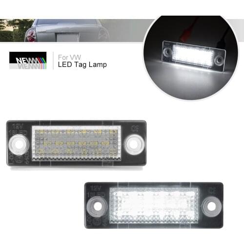 1Pair 18 LED License Number Plate Light Lamp For VW T5 Caddy For Golf Passat Touran Jetta For Skoda Super White 12V