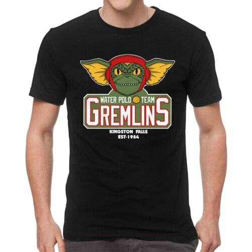 Funny Gizmo Gremlins T Shirt Men Short Sleeve Cotton T-shirts 80s Movie Mogwai Monster Horror Retro Sci Fi Tees Top Tshirt