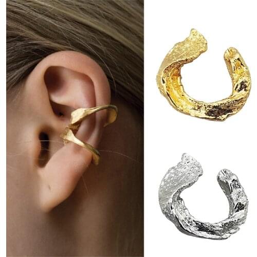 Timeless Wonder Stunning Geo Lava Clip Earrings for Women Statement Jewelry Punk Unique Earcuff Gothic Designer Ins Egirl 3322
