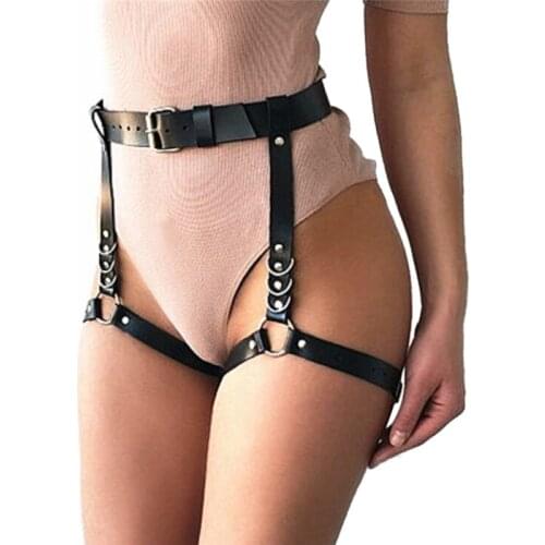 Women Sexy Harness Waist Belt PU Leather Garters O-Ring Waistband Punk Strap Band Leg Belt Club Party Appeal Accessories