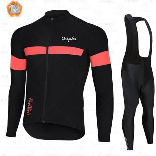 Ralvpha 2021 Winter Thermal Fleece Cycling Jersey Set Racing Bike Cycling Suit Mountian Bicycle Cycling Clothing Ropa Ciclismo