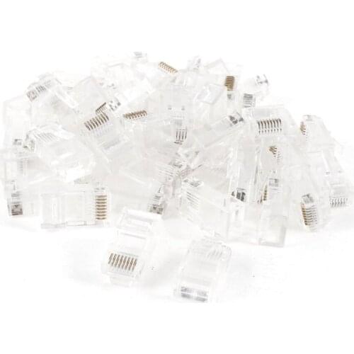10 Pcs RJ45 8P8C Network LAN CAT5E Cat5 Cat5e Internet Connector Modular Plug Jack Clear