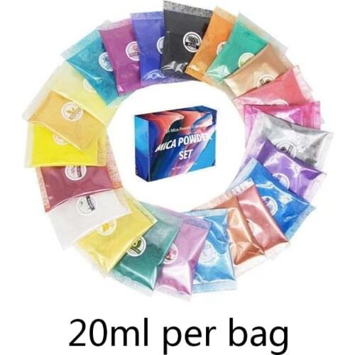 24 Colors Cosmetic Grade Pearlescent Natural Mica Mineral Powder Epoxy Resin Dye Pearl Pigment DIY Jewelry Crafts Making