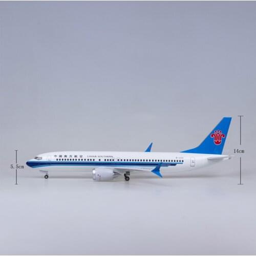 47CM 1/85 Scale 737MAX B737 MAX Airplane Aircraft China Southern Airline W Light and Wheel Diecast Plastic Resin Plane Model Toy