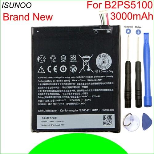 ISUNOO 3000mAh B2PS5100 Battery For HTC One X9 X9U X9E E56ML Cellphone Bateria With Repair Tools