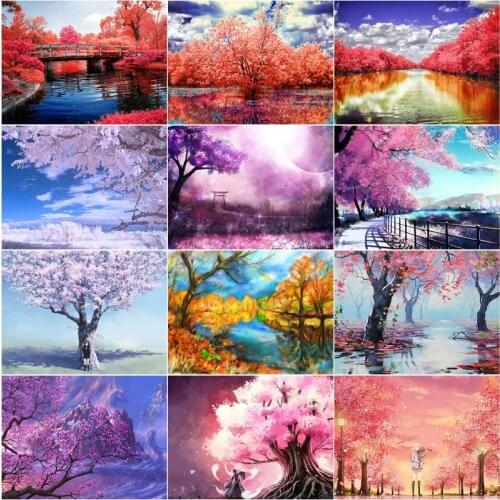 Diamond Painting Landscape Diy Full Squa Reround Embroidery Ree Lake Scenery Mosaic Picture of Rhinestone Home Decoration