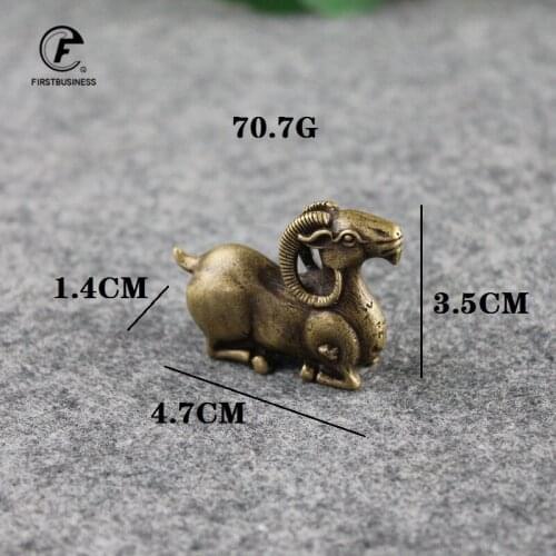 Antique Bronze Tibetan antelope Statue Vintage Copper goat Figurines Brass Ornament Home Decorations Accessories for Living Room