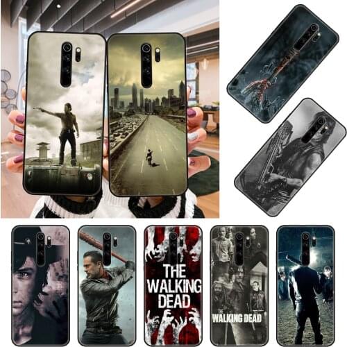 Phone Case For Xiaomi Redmi Note 8 8T 7 7A 9 9A 9S 8A 4 5 6 Pro Black Cover Etui Trend Hoesjes Soft Funda Silicone Walking Dead