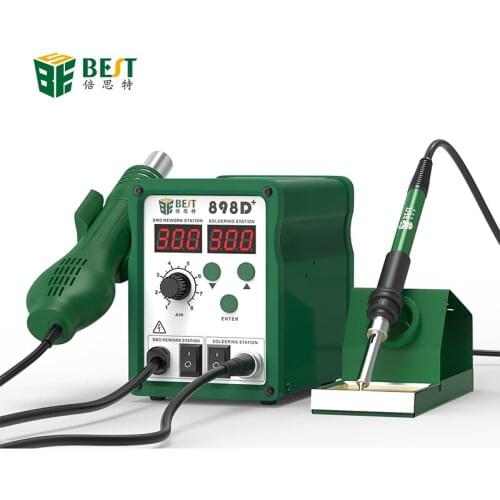 BST-898D+ 2 In 1 Digital ESD Hot Air Gun Soldering Station Welding Solder Iron For IC SMD Desoldering Rework station