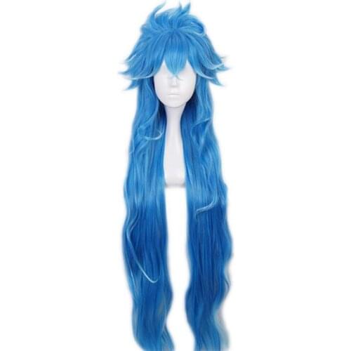 Anime Blue Long Wig Cosplay Game Twisted Wonderland Idia Shroud Costume Heat Resistant Synthetic Hair Men Women Wigs
