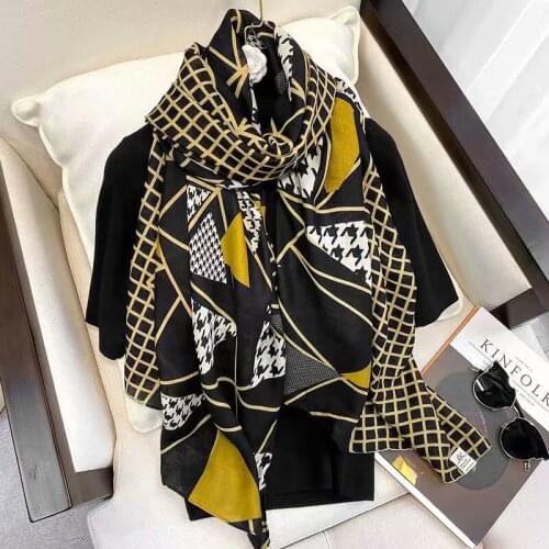 Luxury brand 2021 Spring Summer women scarf beach shawl cotton lady fashion scarves bandana pashmina wrap hijab muffler