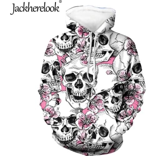 Jackherelook Womens Hoodie Pullover Sweatshirt Rose Sugar Skull Brand Desingn Spring/Autumn Ladies Hoodie Woman Tops Sudaderas