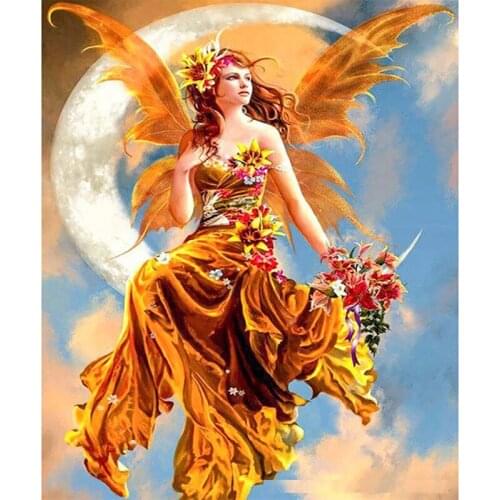 Moon Angel Picture Embroidery 5D DIY Full Square Diamond Painting Cross Stitch Rhinestone Mosaic Handmade Home Decoration