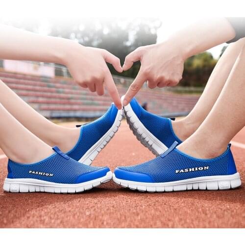 PUPUDA Comfortable sneakers men Summer Mesh Breathable Casual Shoes Men Fashion Slip On Loafers 2021 Women Walking Sneakers