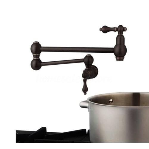 Oil Rubbed Bronze brass kitchen faucet classic Foldable wall mounted Single Cold water sink faucet tap high quality