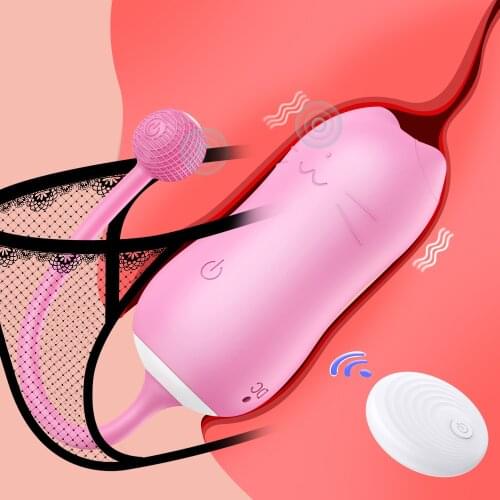 Cute Cat Vibrating Egg Wireless Remote Control Jumping Eggs G-spot Clitoris Vagina Massager Female Masturbation Sex Love Eggs