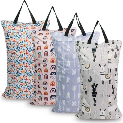 [Mumsbest] 40X70cm 2 Pockets Reusable Hanging Wet Dry Cloth Diaper Bag Large Laundry Washable Nappy Liner