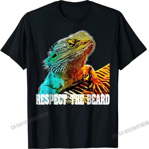 Respect The Beard T Shirt Funny Bearded Dragon T-Shirt Men Custom Tops Tees For Men Fashion Cotton T Shirt Print