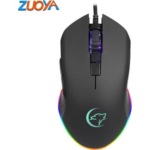 ZUOYA RGB Gaming Mouse 7200DPI 7 Programmable Buttons RGB Backlight Optics Wired Mice with Fire Key For FPS Gamer