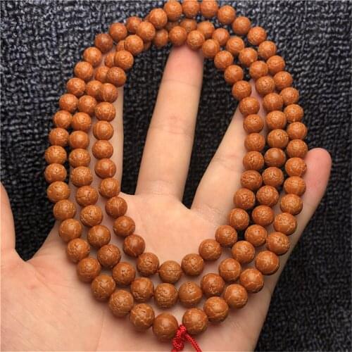 Natural Dragon Scale 108 Rudraksha Beads Bracelet Grinded Toothless 10mm Round Beads Mala Necklace Prayer Meditation Dropship