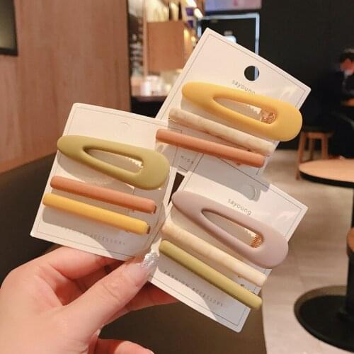 New Fashion Color Small Fresh Simple Trace Bangs Acrylic Hairpin Hair Claw Barrettes for Women Girl Hair Accessories Headdress