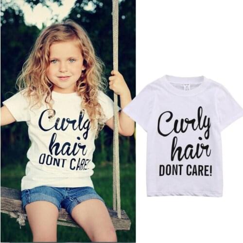 2-6 Year Toddler Kid Baby Girl T-Shirt 2019 Summer Cotton Letter Print Loose T-Shirt For Girl Casual Blouse Shirt Tee Girls Tops