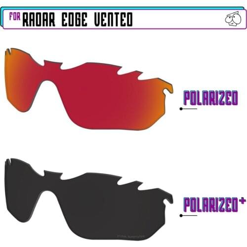 EZReplace Polarized Replacement Lenses for - Oakley Radar Edge Vented Sunglasses - Black P Plus-Red P
